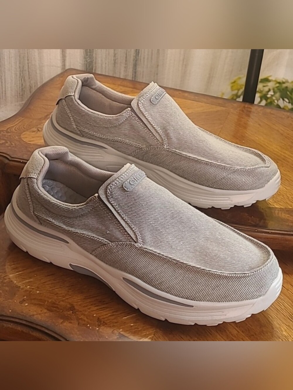 New! Classic 46 Mens size 12 Slip on loafer gray canvas casual shoes